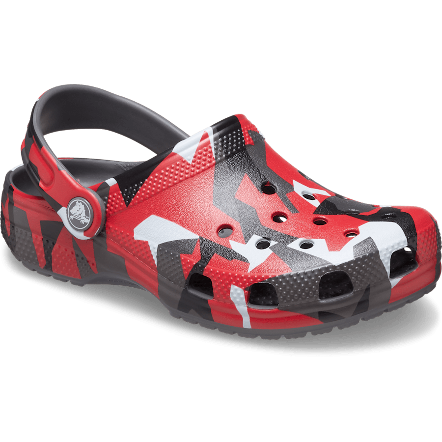 Slate Grey / Multi Kids' Classic Geo Camo Clog - Angle - Crocs