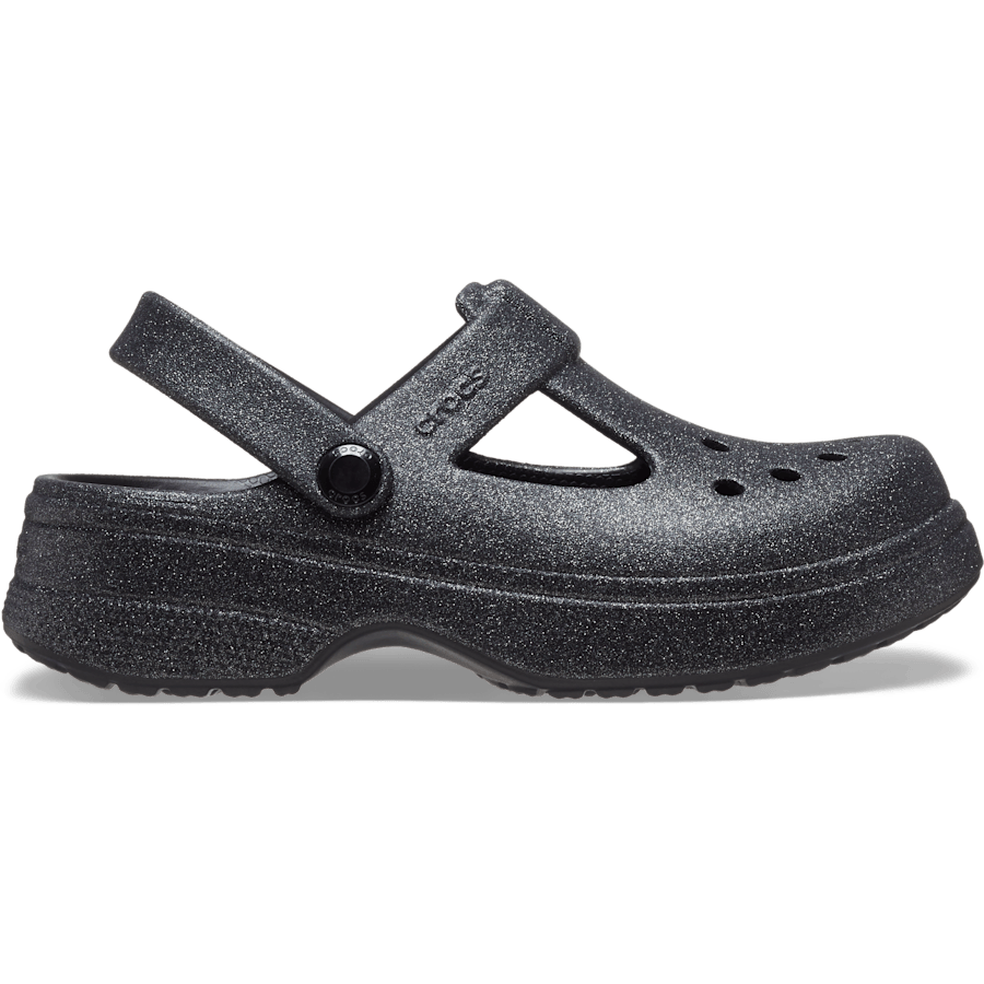 Black Toddler Classic Mary Jane Glitter Clog - Side - Crocs
