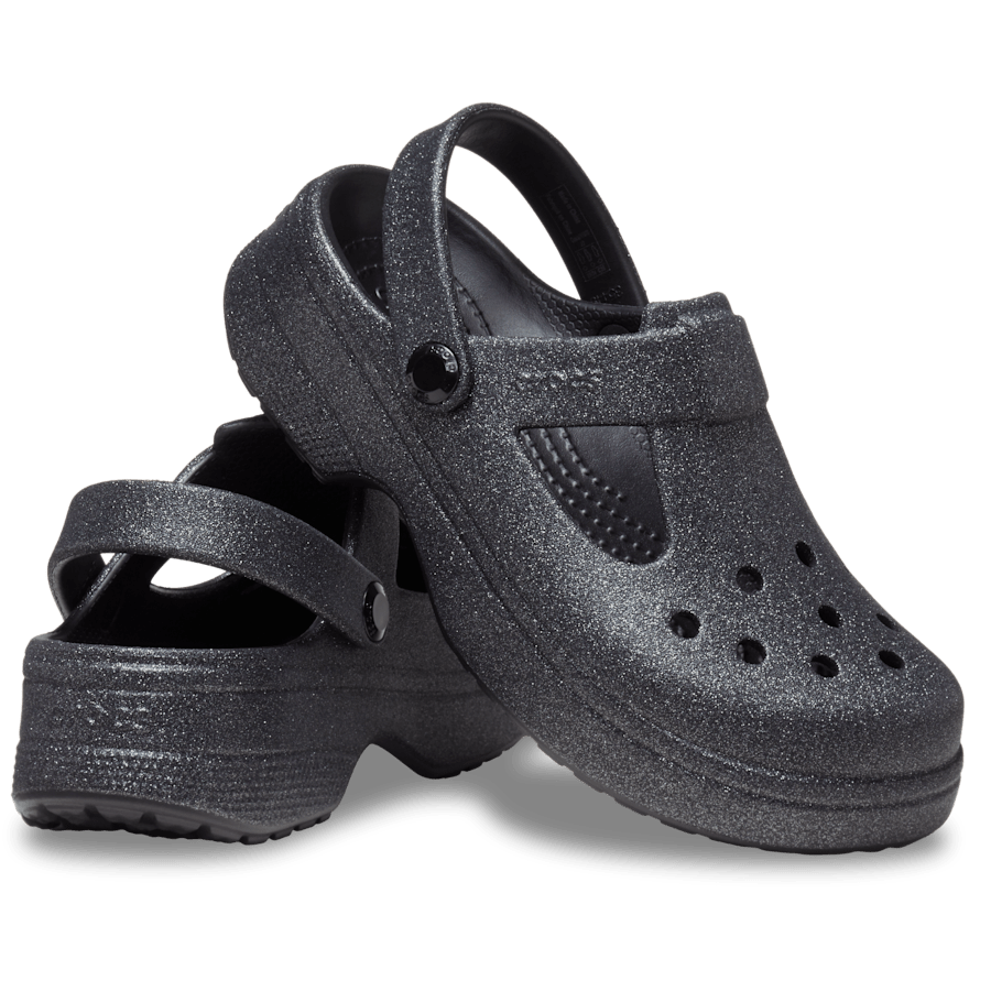 Black Toddler Classic Mary Jane Glitter Clog - Pair - Crocs