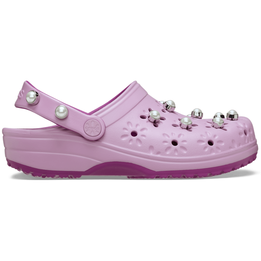 Hydrangea Classic Floral Cut Out Elevated Clog - Side - Crocs