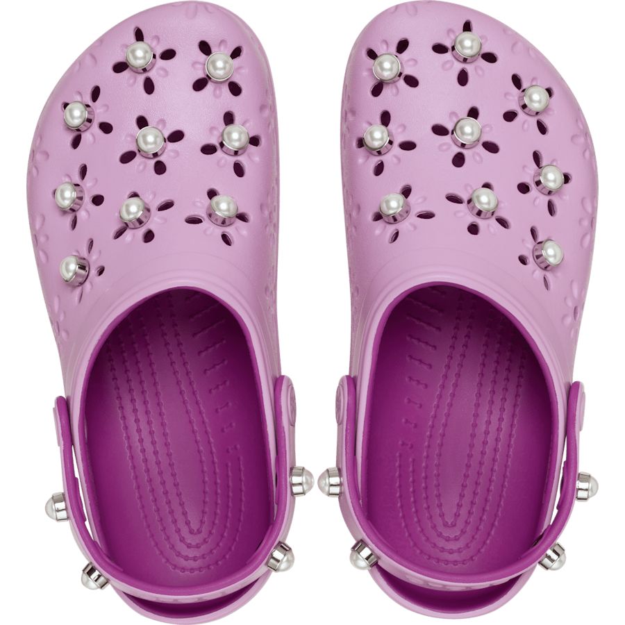 Hydrangea Classic Floral Cut Out Elevated Clog - Top - Crocs