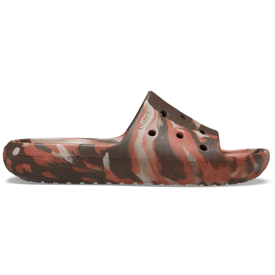 Coffee/Multi Classic Marbled Slide - Side - Crocs