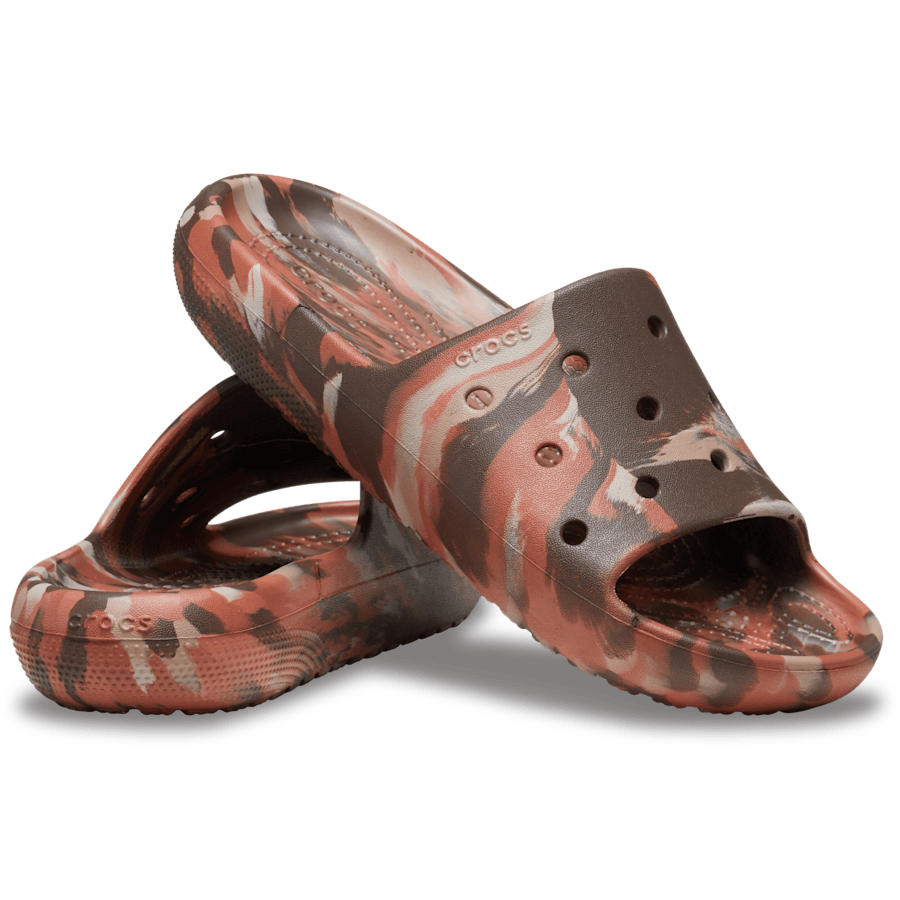 Coffee/Multi Classic Marbled Slide - Pair - Crocs
