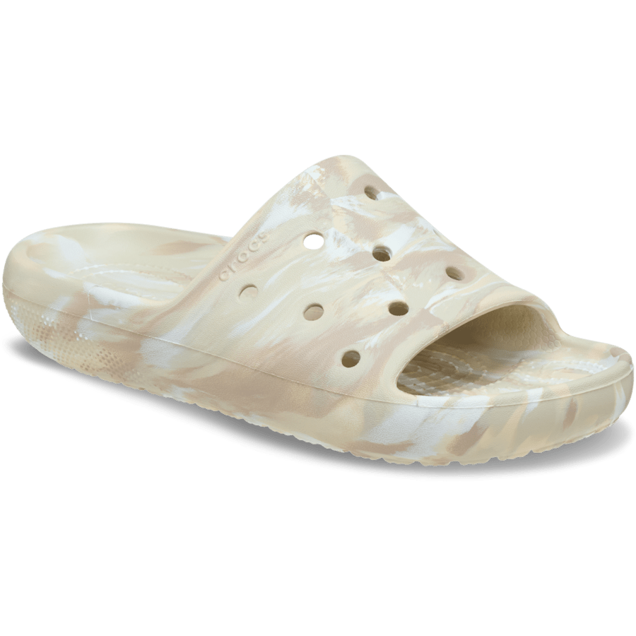 Bone / Multi Classic Marbled Slide - Angle - Crocs