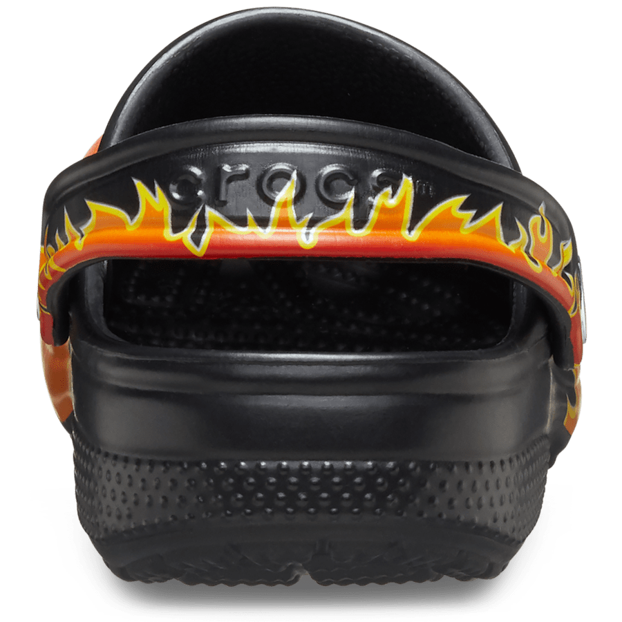 Black / Multi Toddler Classic Flames Clog - Back - Crocs