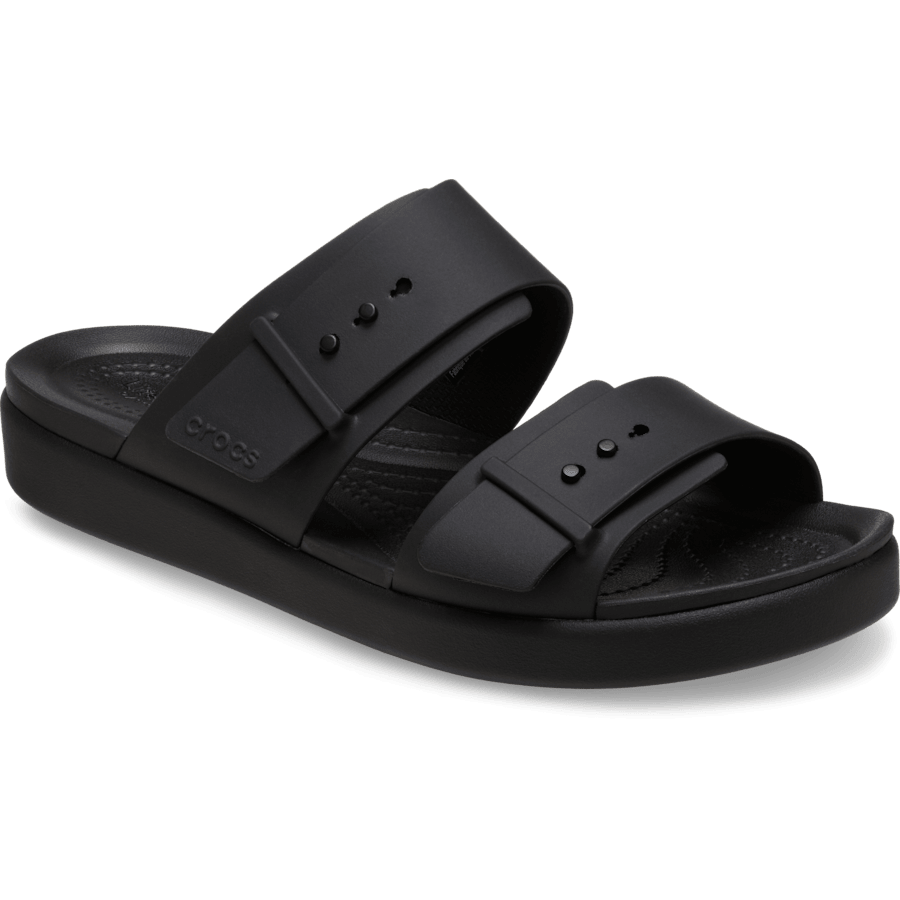 Black Brooklyn Buckle Low Low - Angle - Crocs