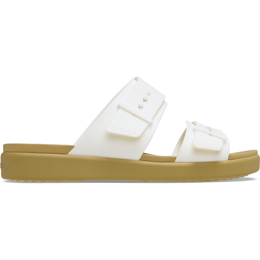  Craie / Fauve   Brooklyn Buckle Low Low - Côté - Crocs