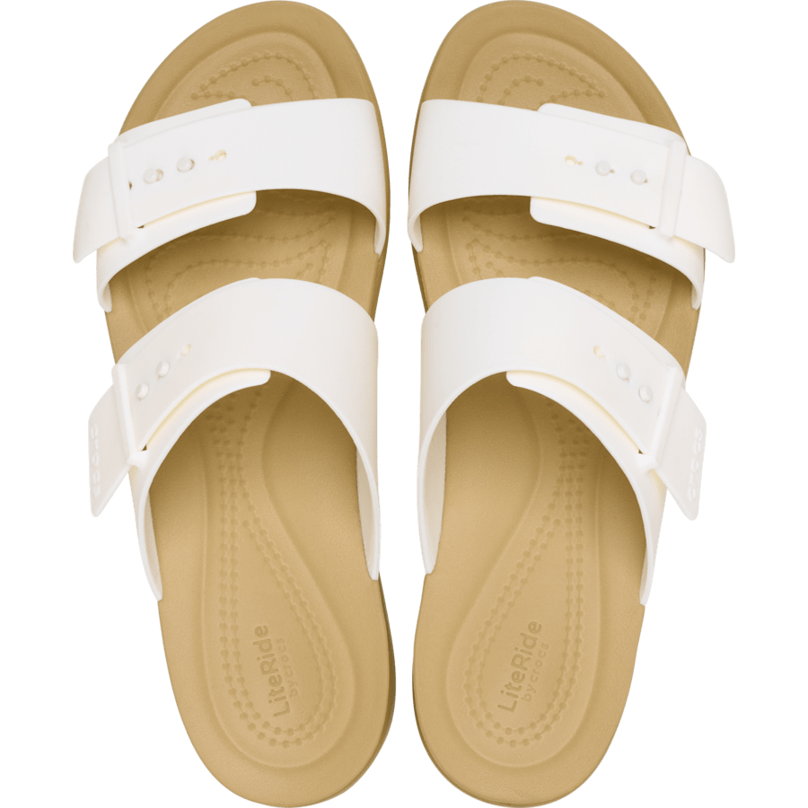  Craie / Fauve   Brooklyn Buckle Low Low - Dessus - Crocs
