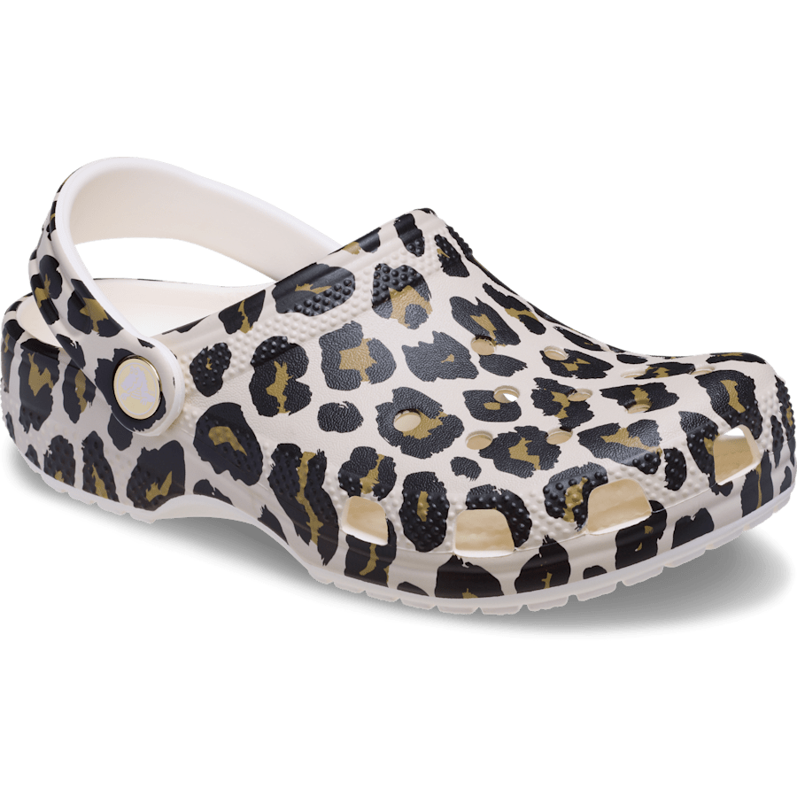 Chalk Toddler Classic Leopard Clog - Angle - Crocs