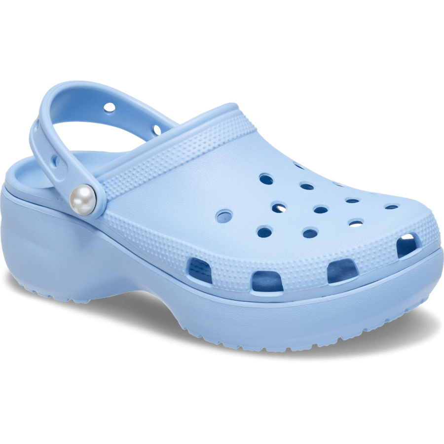 Blue Calcite Classic Platform Pearl Clog - Angle - Crocs