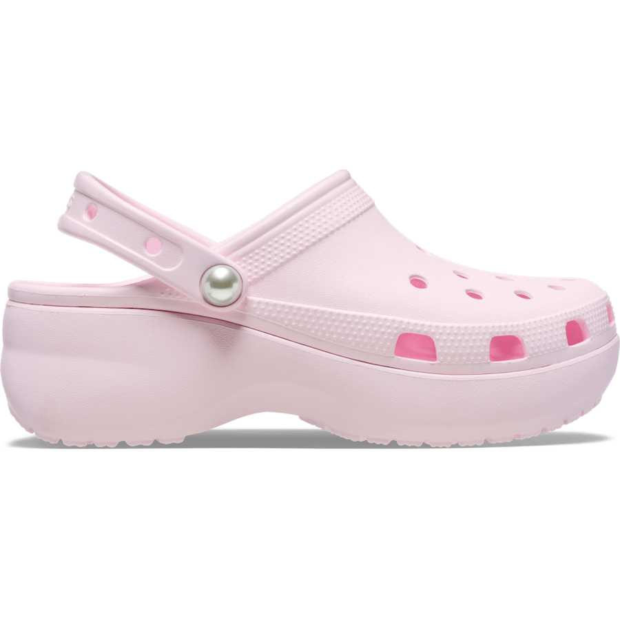 Pink Milk Classic Platform Pearl Clog - Side - Crocs