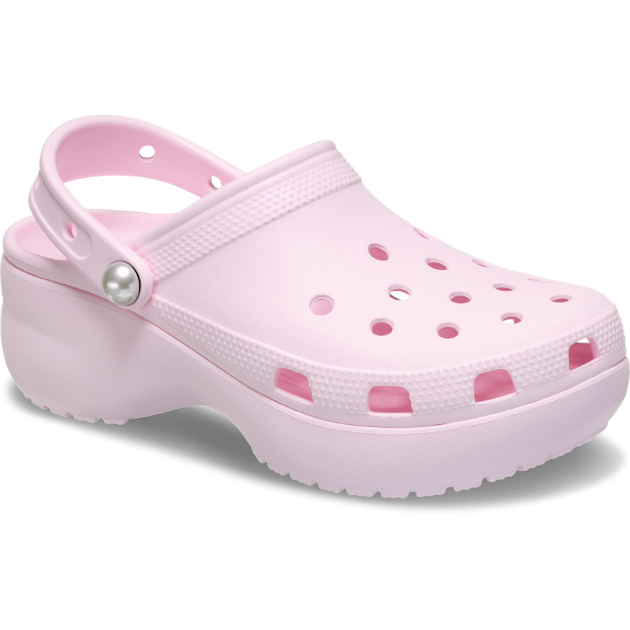 Pink Milk Classic Platform Pearl Clog - Angle - Crocs