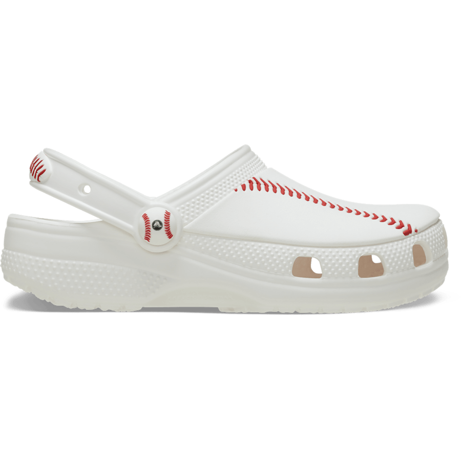 White Kids’ Classic Baseball Clog - Side - Crocs