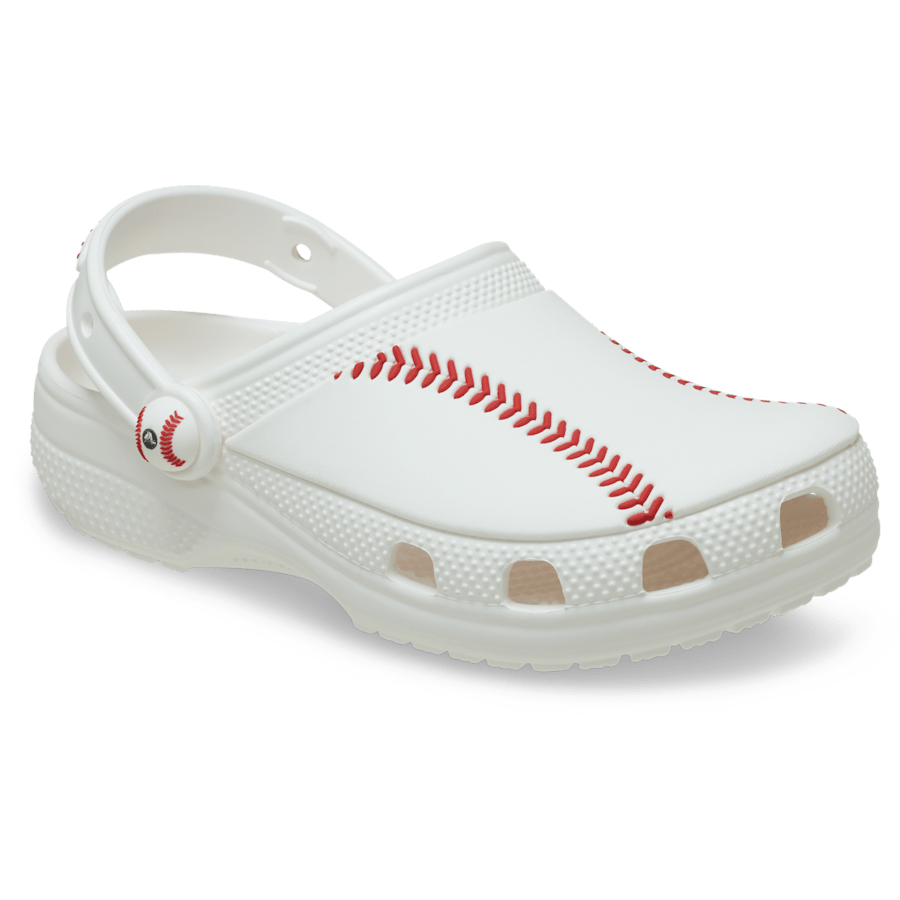 White Kids’ Classic Baseball Clog - Angle - Crocs