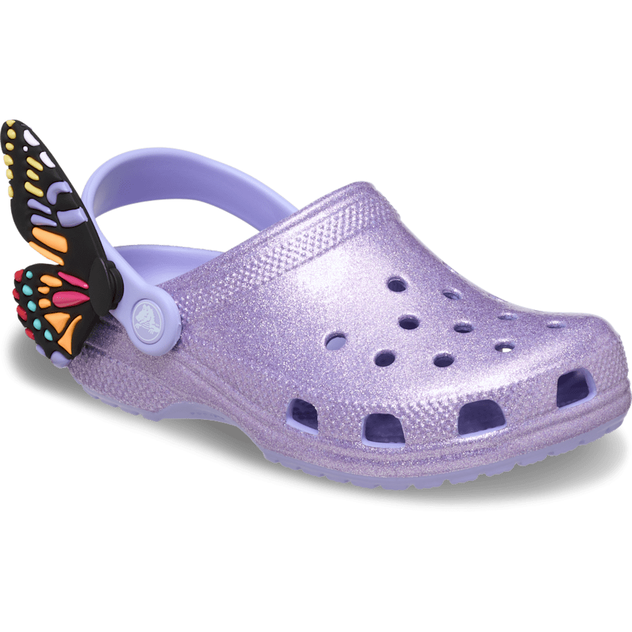 Mystic Purple Kids’ Classic IAM Butterfly Clog - Angle - Crocs