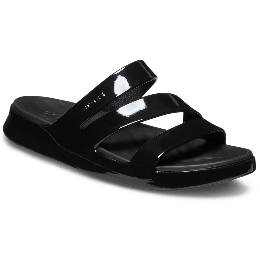 Black Getaway Patent Strappy - Angle - Crocs