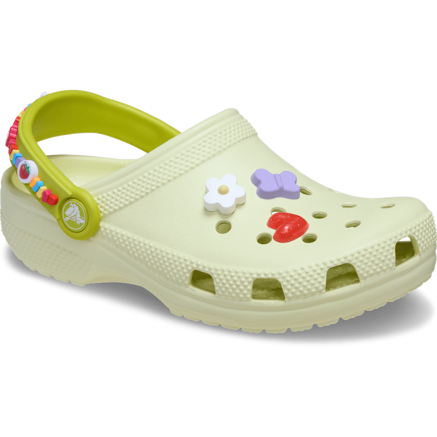 Frothy Green Toddler Classic Friendship Bracelet Clog - Angle - Crocs