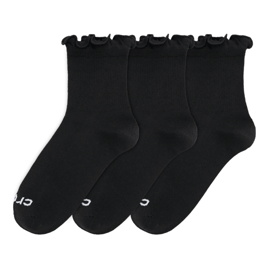 Colour Ruffle Ankle Crocs Socks 3 Pack - Angle - Crocs