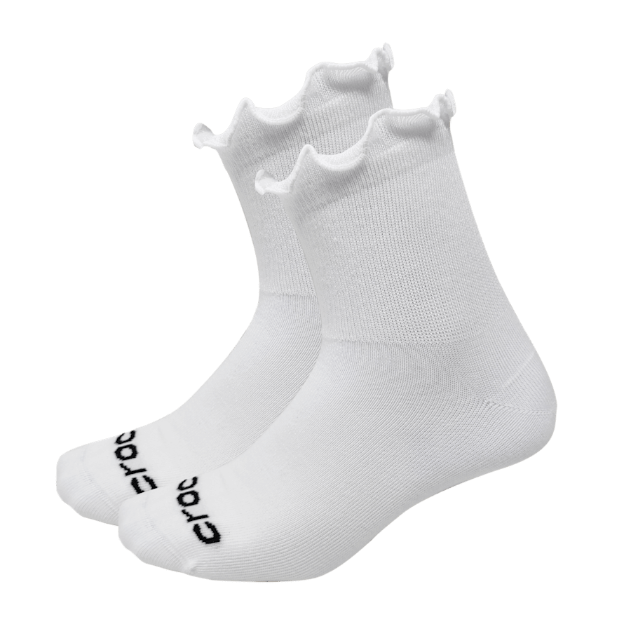 White CrocsSocks Ruffle Ankle 3 PK - Side - Crocs