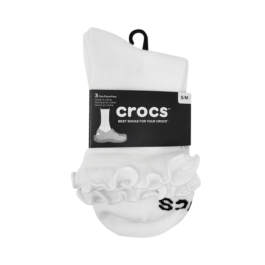 White CrocsSocks Ruffle Ankle 3 PK - Top - Crocs