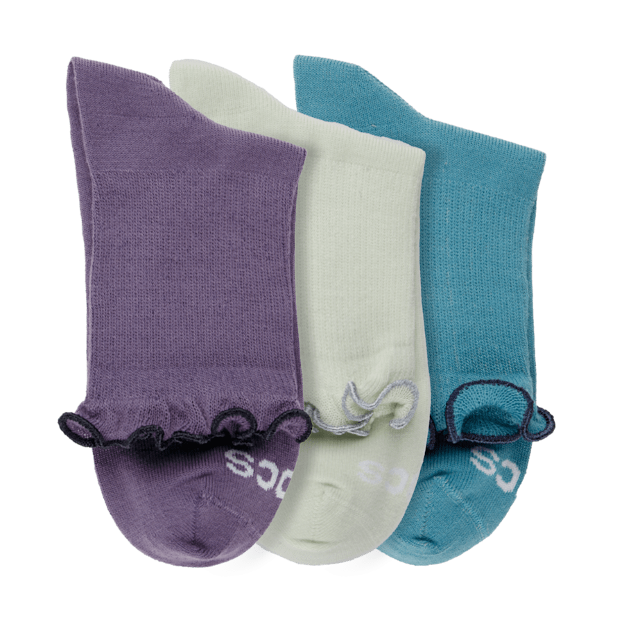 Nightshade / Multi CrocsSocks Ruffle Ankle 3 PK - Top - Crocs