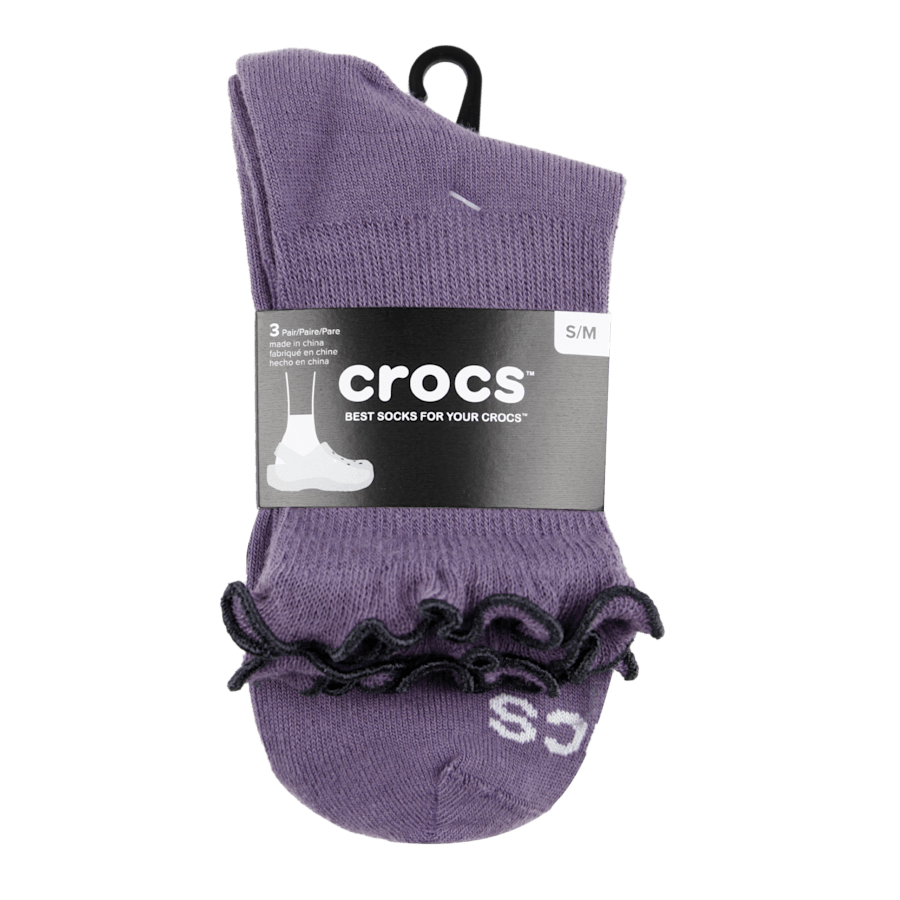 Nightshade / Multi CrocsSocks Ruffle Ankle 3 PK - Custom Angle - Crocs