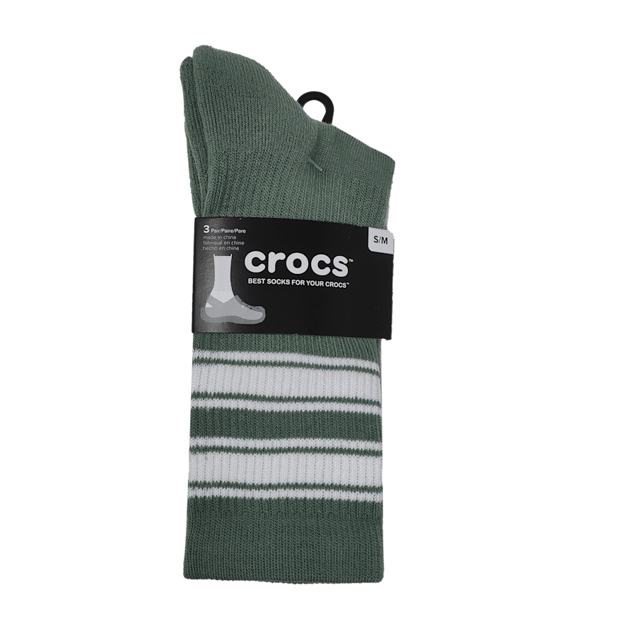 Pond CrocsSocks Crew Double Stripe 3 PK - Top - Crocs