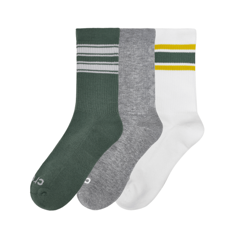 Pond CrocsSocks Crew Double Stripe 3 PK - Angle - Crocs