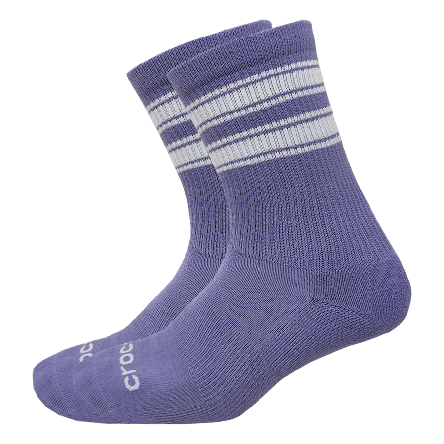 Purple CrocsSocks Crew Double Stripe 3 PK - Pair - Crocs