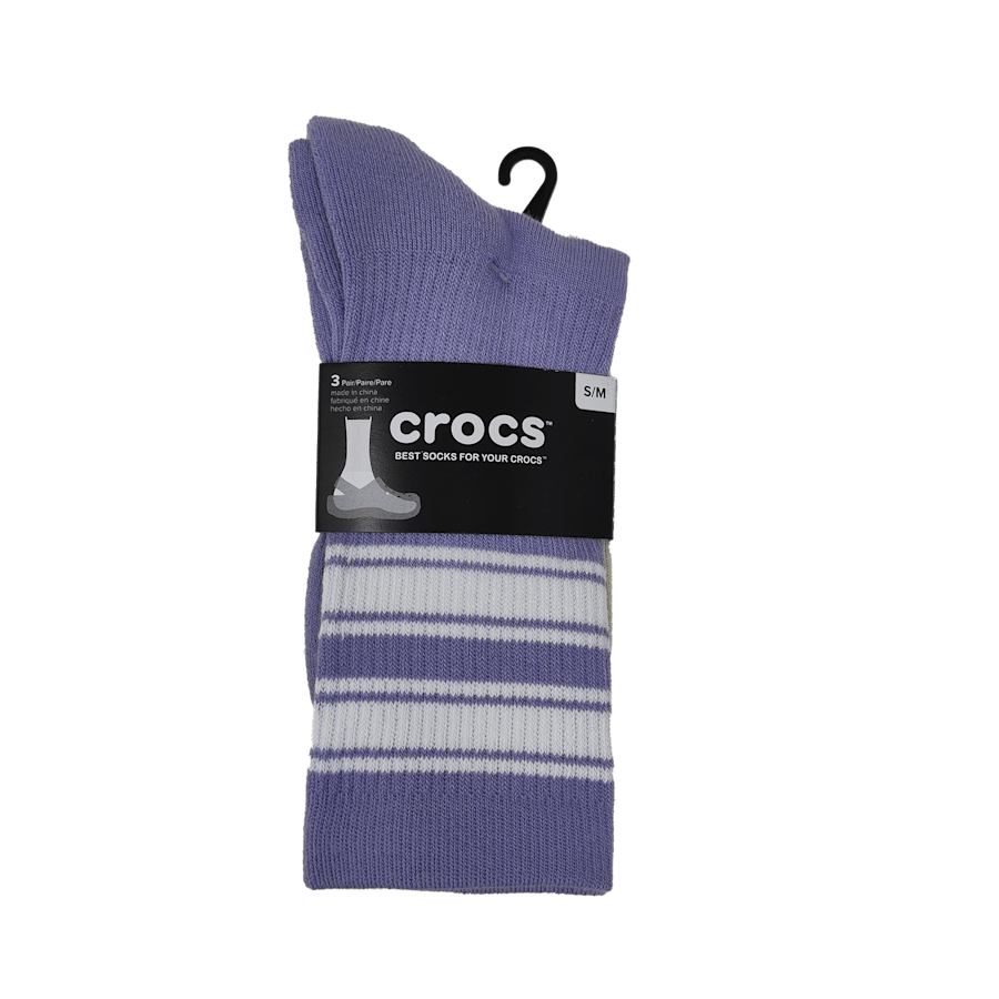 Purple CrocsSocks Crew Double Stripe 3 PK - Top - Crocs