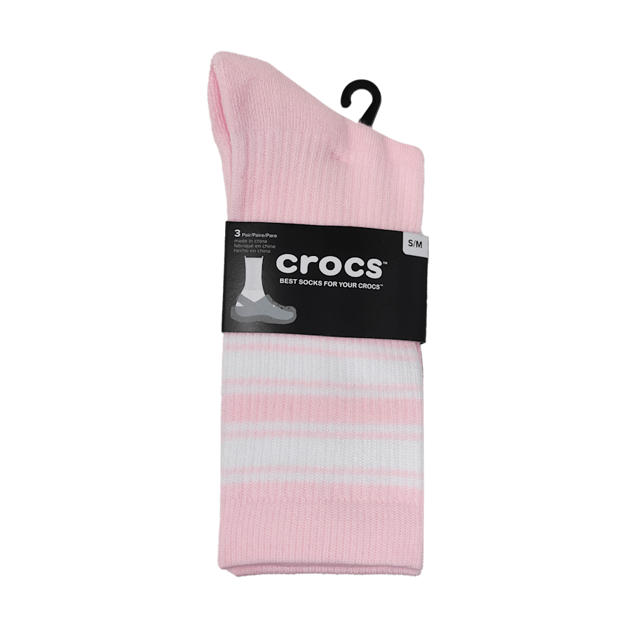 Pink CrocsSocks Crew Double Stripe 3 PK - Top - Crocs