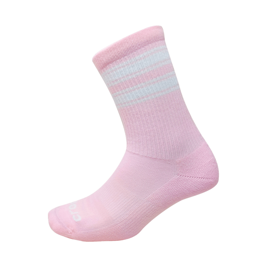 Pink CrocsSocks Crew Double Stripe 3 PK - Custom Angle - Crocs