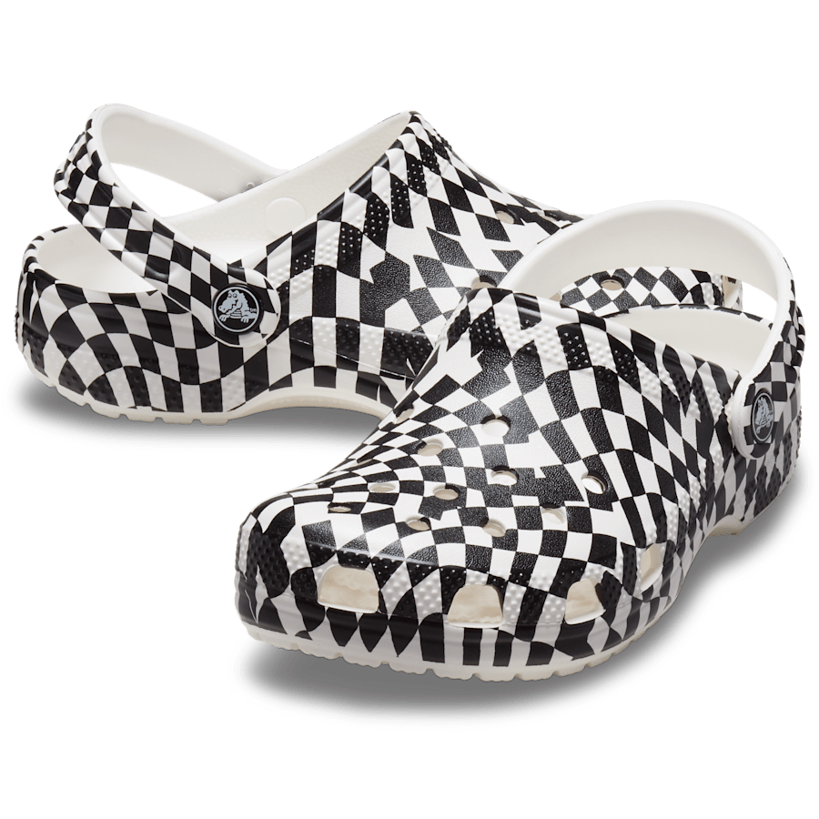 White / Black Toddler Warped Checker Clog - Pair - Crocs
