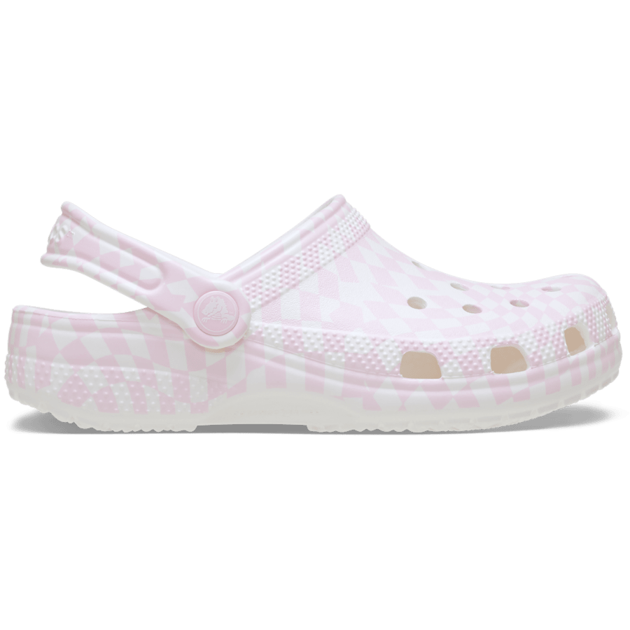 Pink Milk Toddler Warped Checker Clog - Side - Crocs