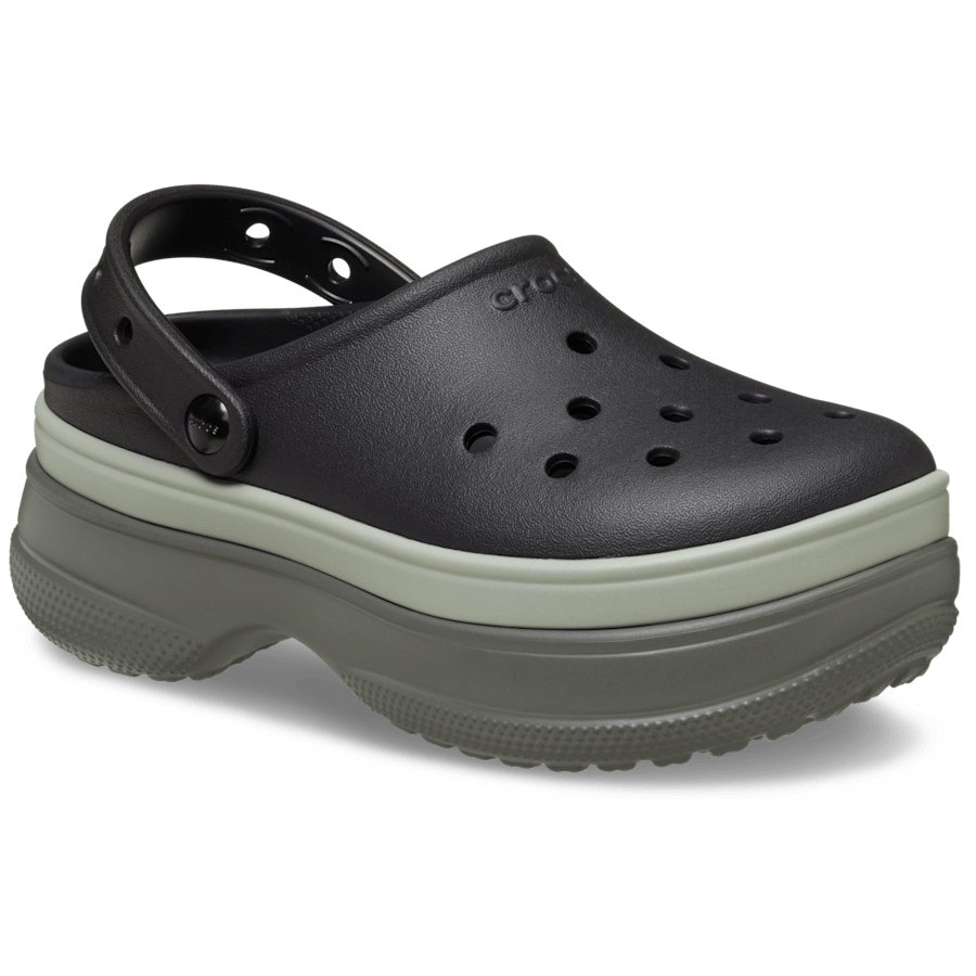 Black Classic Stacked Clog - Angle - Crocs