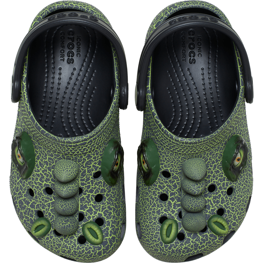 Black Toddler Classic IAM Scary Dino Clog - Top - Crocs