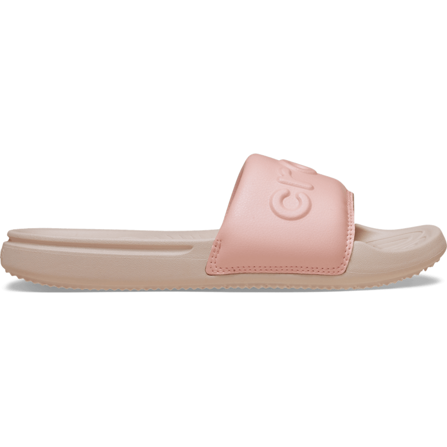 Powder Pink Women's Crocs All Day Slide - Side - Crocs