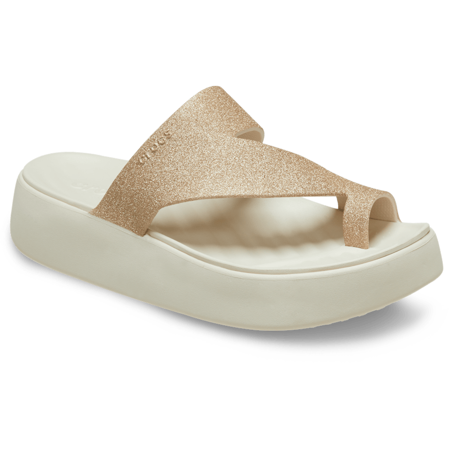 Stucco Getaway Platform Glitter Toe Loop - Angle - Crocs