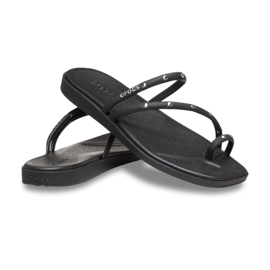 Black Miami Studded Toe Loop Sandal - Pair - Crocs