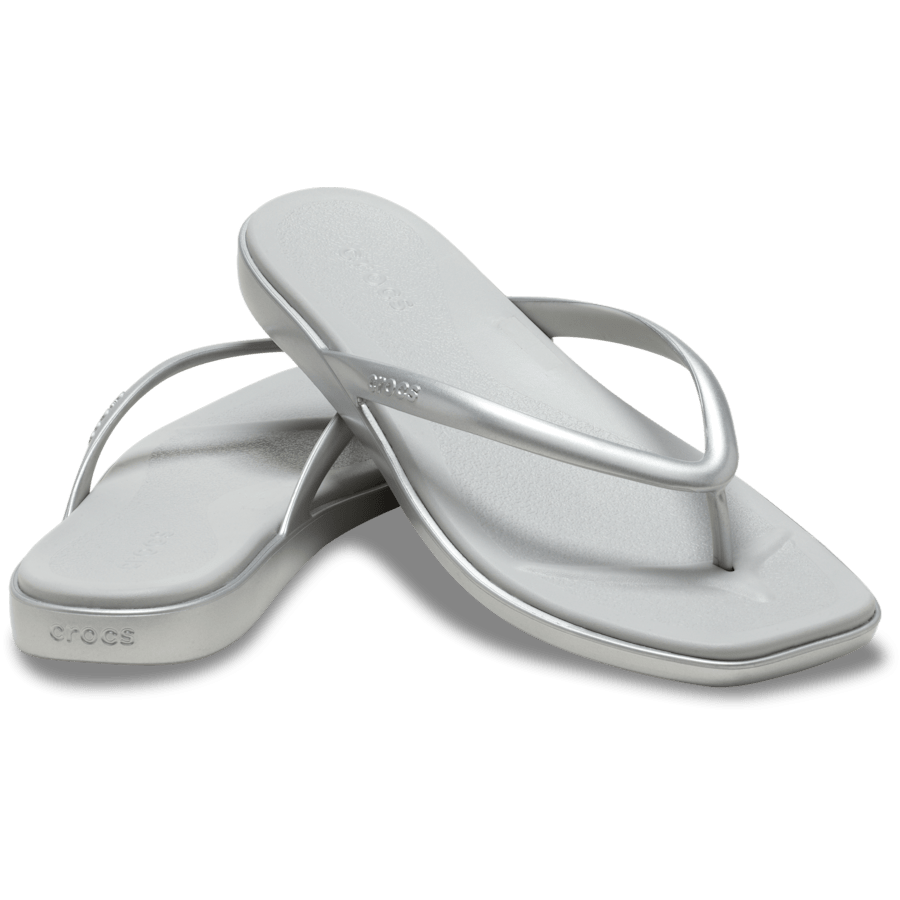 Silver Miami Metallic Flip - Pair - Crocs