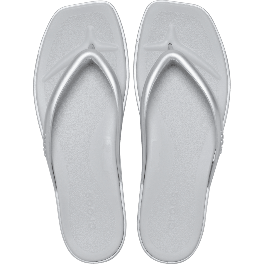 Silver Miami Metallic Flip - Top - Crocs