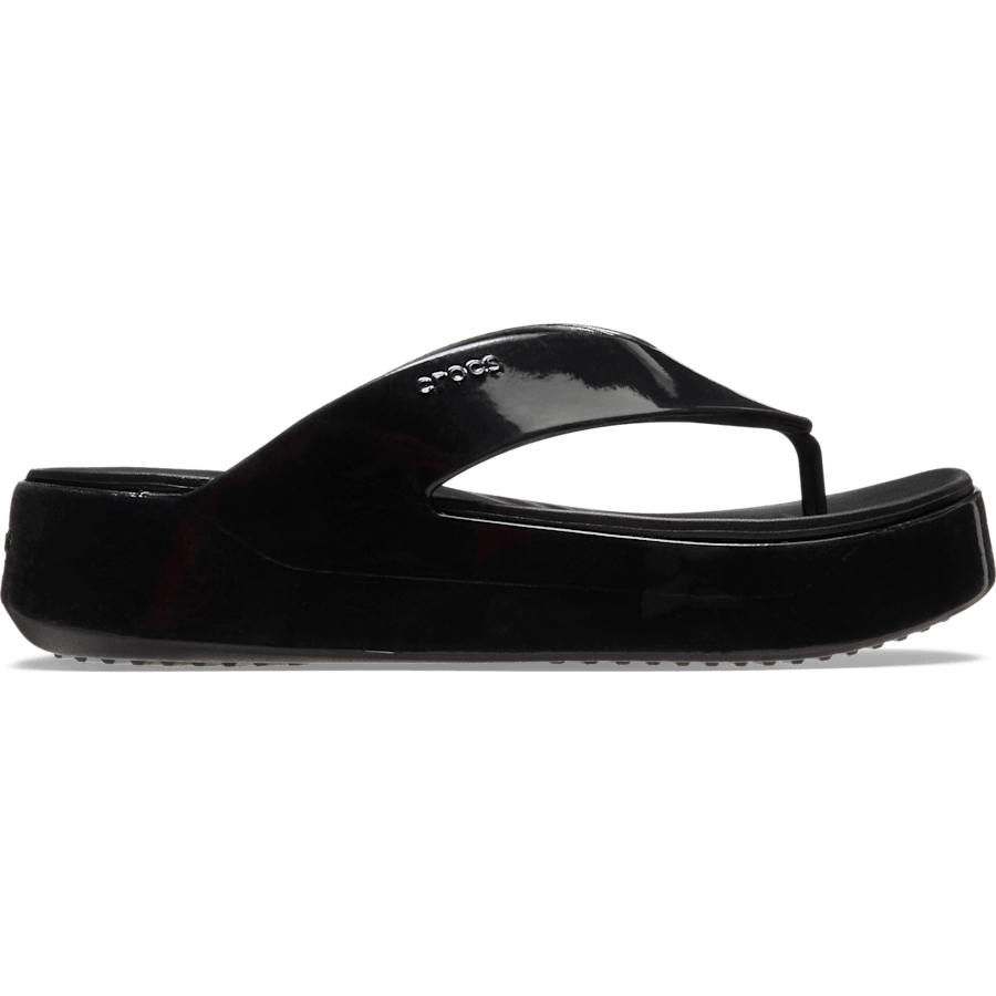 Black Getaway Platform Patent Flip - Side - Crocs