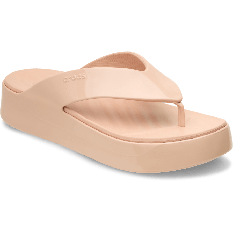 Pink Caramel Getaway Platform Patent Flip - Angle - Crocs