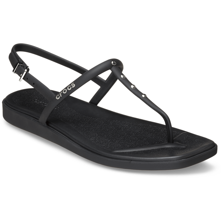 Black Miami Studded Thong Flip - Angle - Crocs