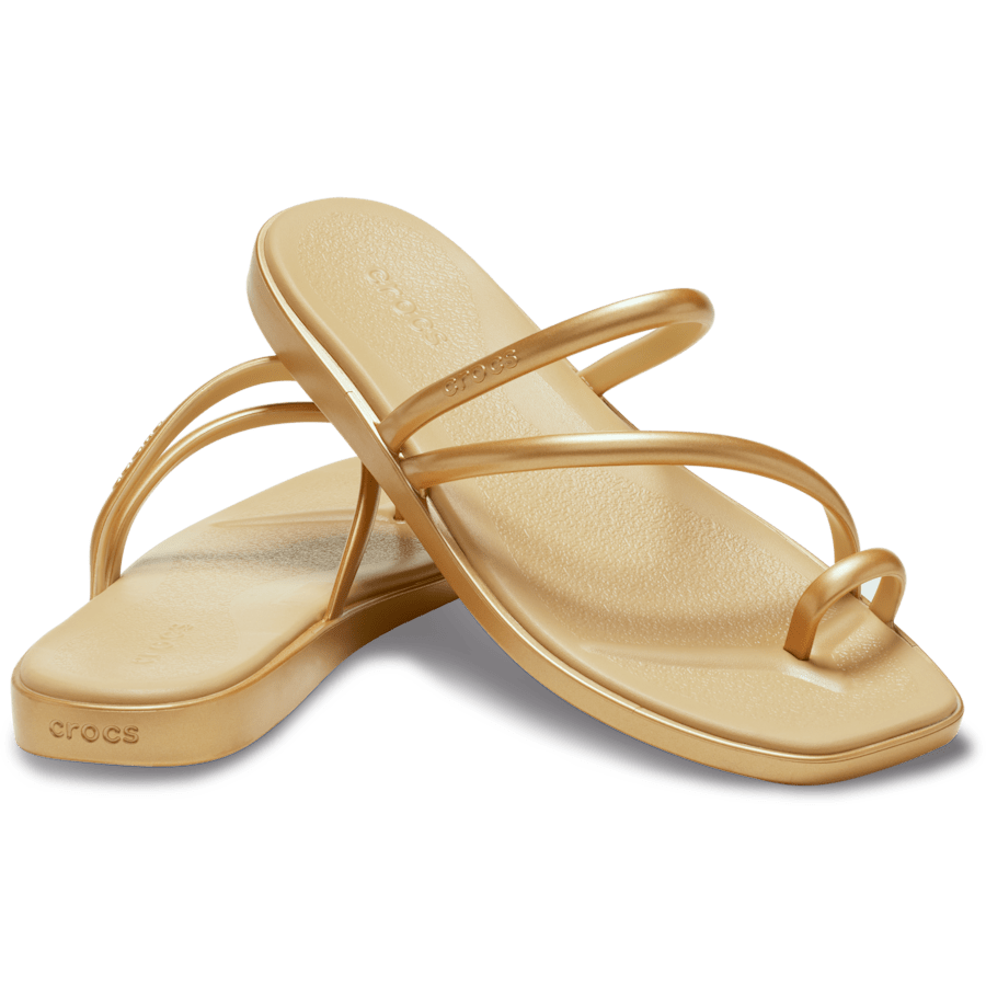 Gold Women's Miami Metallic Toe Loop Sandal - Pair - Crocs