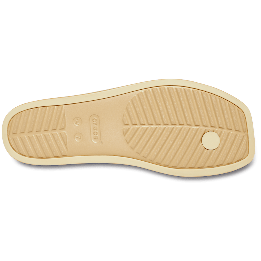 Gold Women's Miami Metallic Toe Loop Sandal - Bottom - Crocs