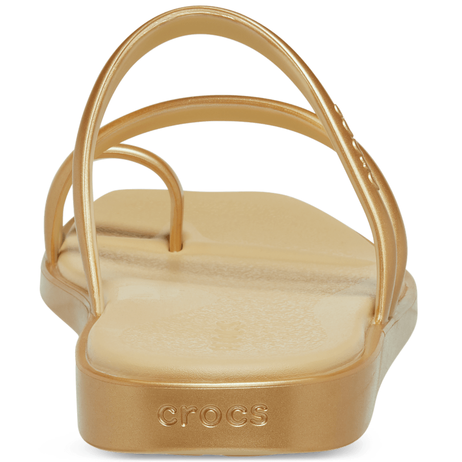 Gold Women's Miami Metallic Toe Loop Sandal - Back - Crocs