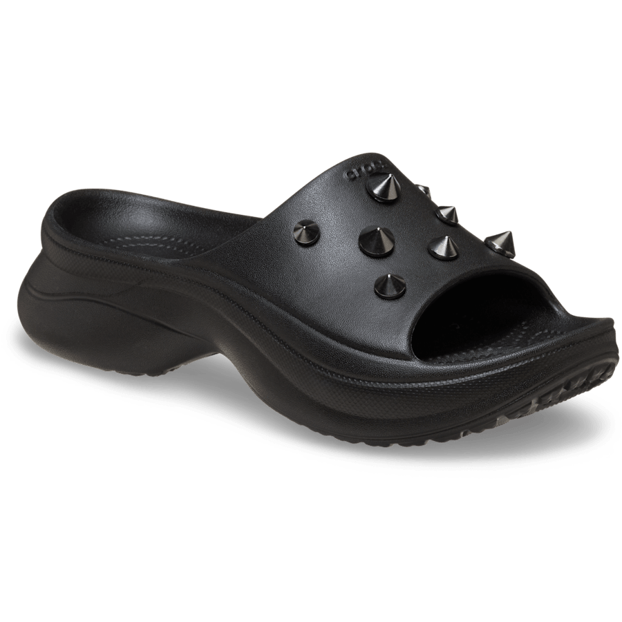 Black Bae Studded Slide - Angle - Crocs