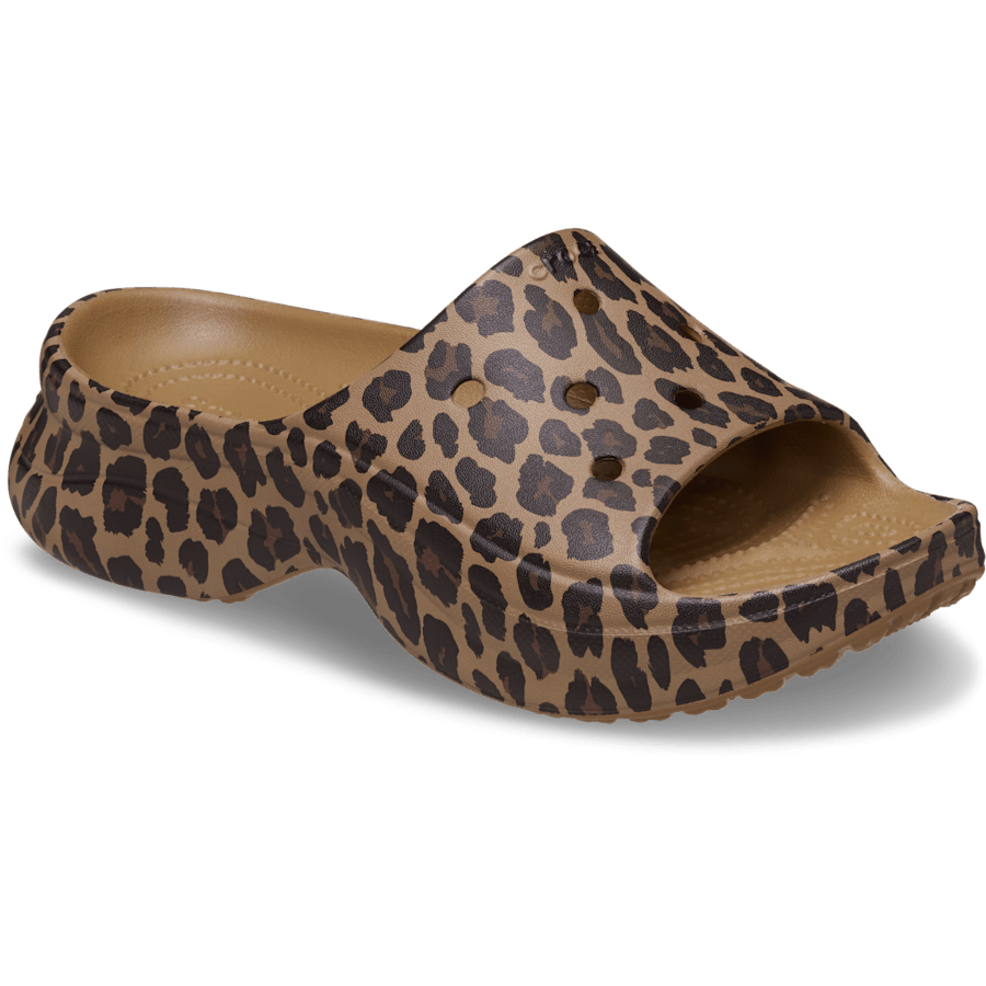 Sepia / Leopard Bae Animal Slide - Angle - Crocs