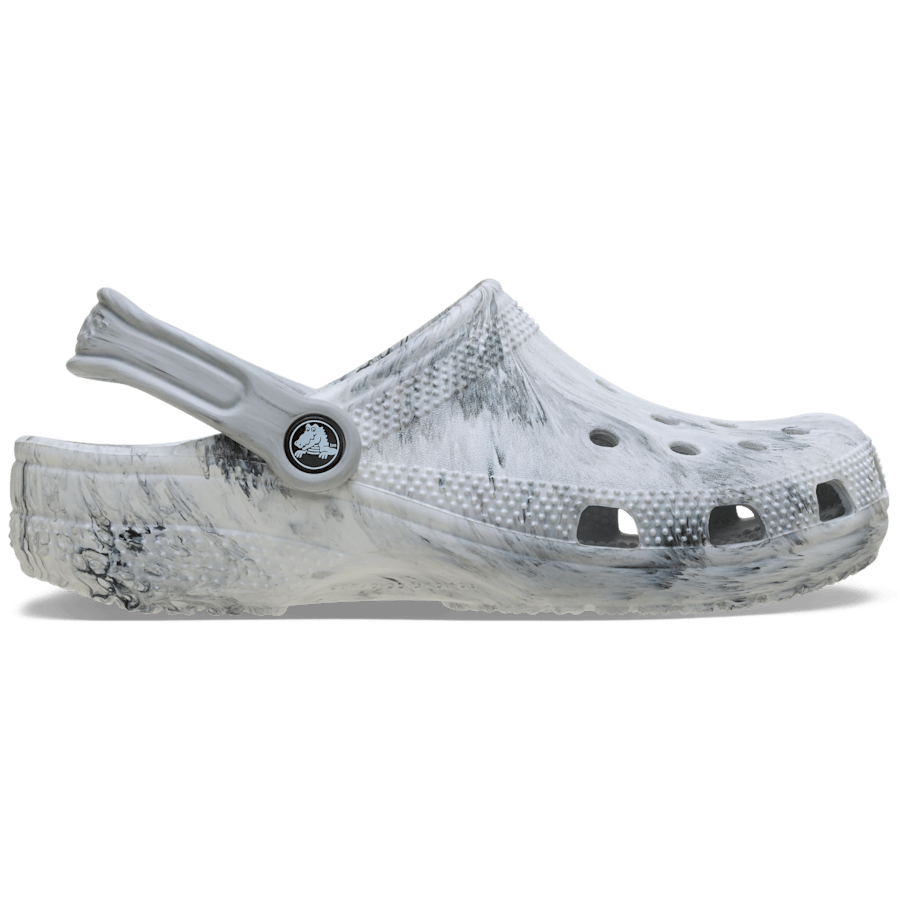 Grey Swirl Classic Watercolor Marbled Clog - Side - Crocs